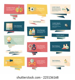 Hospital flat banner background set, eps10