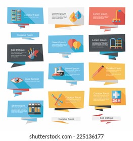 Hospital flat banner background set, eps10