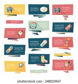 Hospital flat banner background set, eps10