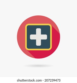 Hospital Flat long shadow icon