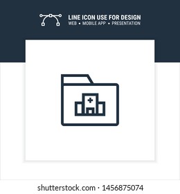 hospital folder file icon design vector illustration