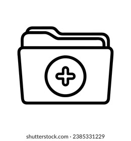 hospital folder icon vector isolated