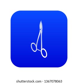 Hospital forceps icon blue vector isolated on white background