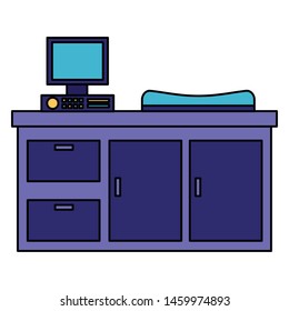 hospital furniture medical computer blanket vector illustration