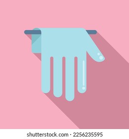 Hospital glove icon flat vector. Medical latex. Rubber clean