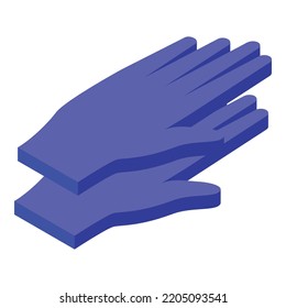 Hospital gloves icon. Isometric of hospital gloves vector icon for web design isolated on white background