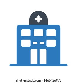 hospital glyph colour vector icon