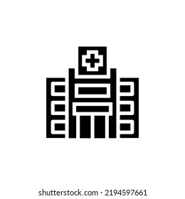 Hospital With Glyph Icon Ilustration 