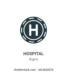 Hospital glyph icon vector on white background. Flat vector hospital icon symbol sign from modern signs collection for mobile concept and web apps design.