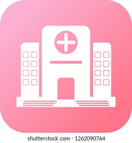 Hospital Glyph round corner multi color gradient BG 