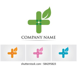 Hospital go green leaf logo