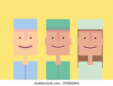 Hospital group set flat vector