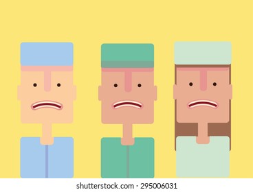 Hospital group set flat vector