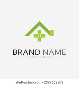 hospital and health care logo design vector cross logo design graphic