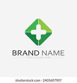 hospital and health care logo design vector cross logo design graphic