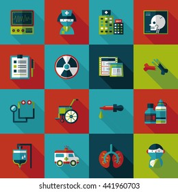 Hospital and health icons set
