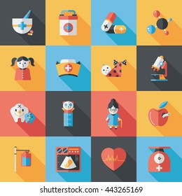 Hospital and health icons set