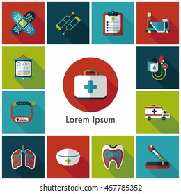 Hospital and health icons set