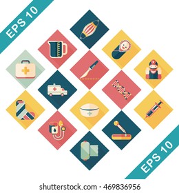 Hospital and health icons set