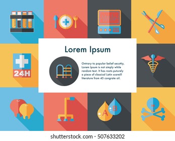 Hospital and health icons set