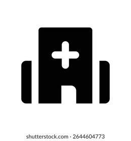 Hospital healthcare building icon vector