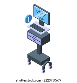 Hospital heart rate monitor icon isometric vector. Healthcare clinic. Modern center