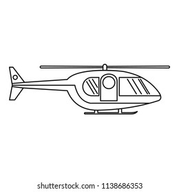 Hospital helicopter icon. Outline hospital helicopter vector icon for web design isolated on white background