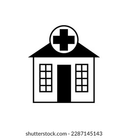 Hospital house on white background