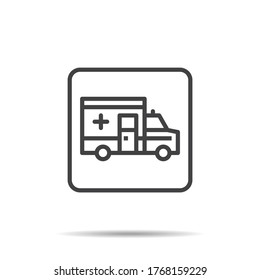 hospital icon . ambulance line vector illustration