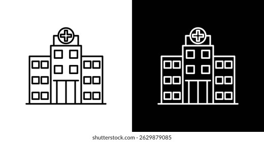 Hospital icon in black vector format