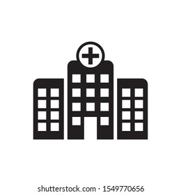 Hospital icon, Hospital building vector icon isolated