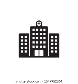 Hospital icon, Hospital building vector icon isolated
