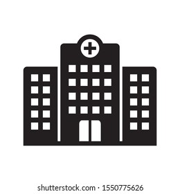 Hospital Icon, Hospital Building Vector Icon Isolated