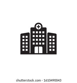 Hospital icon, Hospital building vector icon isolated