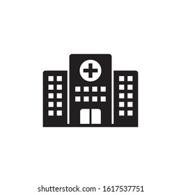 Hospital icon, Hospital building vector icon isolated