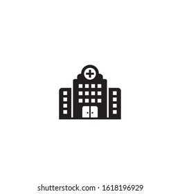 Hospital icon, Hospital building vector icon isolated