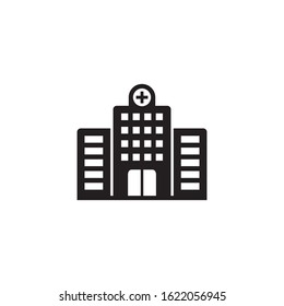 Hospital icon, Hospital building vector icon isolated on white background.