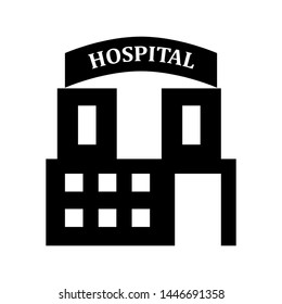 Hospital icon , building vector , science business profesional 

emblem isolated illustration , outline solid background 

white
