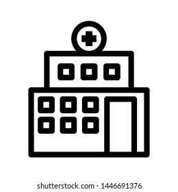 Hospital icon , building vector , science business profesional 

emblem isolated illustration , outline solid background 

white