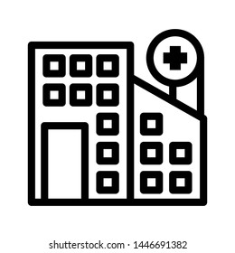 Hospital icon , building vector , science business profesional 

emblem isolated illustration , outline solid background 

white