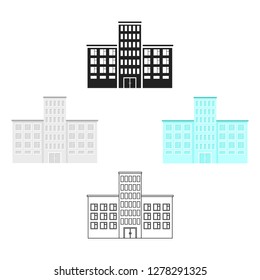 Hospital icon cartoon. Single building icon from the big city infrastructure cartoon.