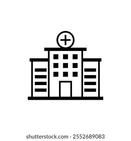hospital icon clinic medical vector design concept line style