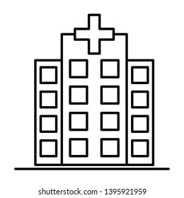 Hospital icon cross building isolated human medical view.