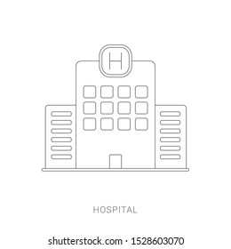 Hospital icon cross building isolated human medical view.