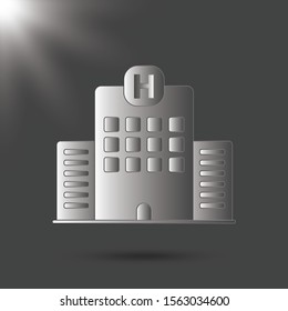 Hospital icon cross building isolated human medical view.