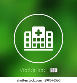 Hospital icon cross building isolated human medical view.