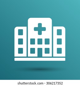 Hospital icon cross building isolated human medical view.