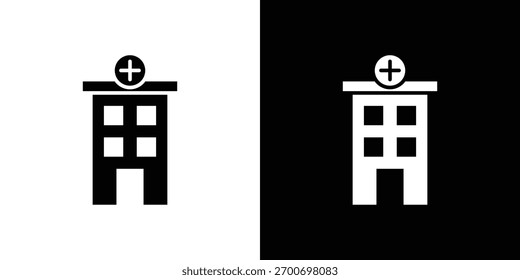 Concepto de diseño de iconos de hospital. iconos planos de Vector