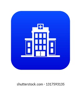 Hospital icon digital blue for any design isolated on white vector illustration