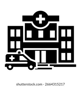 Hospital Icon Element For Design